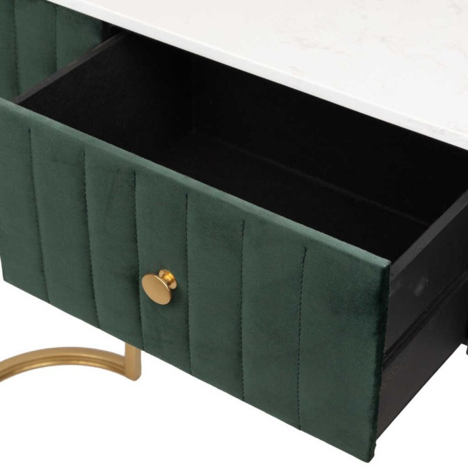 consola velvet-marmol verde-dorado 120x35x80 cm