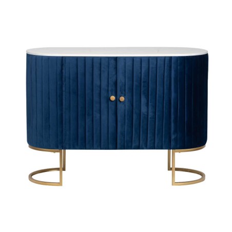 aparador velvet-marmol azul-dorado 120x48x85 cm