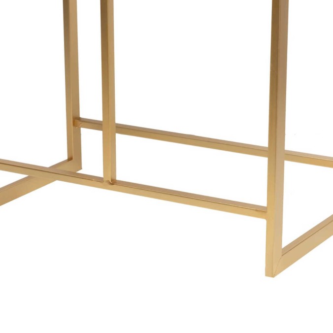 mesita velvet-cristal melocoton-dorado 60x35x75 cm mesita velvet-cristal melocoton-dorado 60x35x75 cm