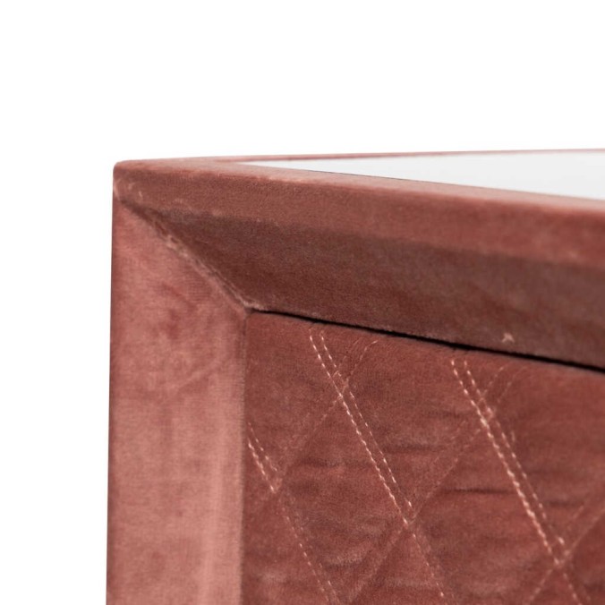 mesita velvet-cristal melocoton-dorado 60x35x75 cm mesita velvet-cristal melocoton-dorado 60x35x75 cm