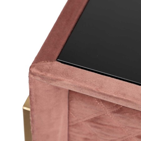mesita velvet-cristal melocoton-dorado 60x35x75 cm