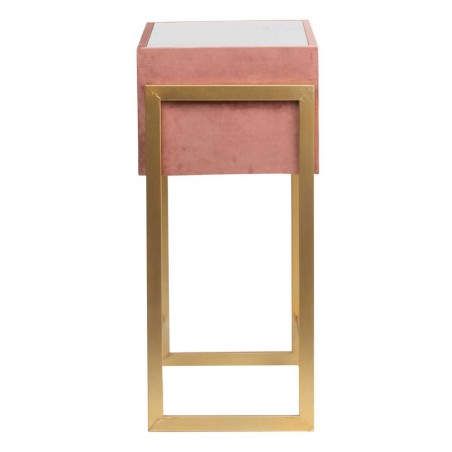 mesita velvet-cristal melocoton-dorado 60x35x75 cm