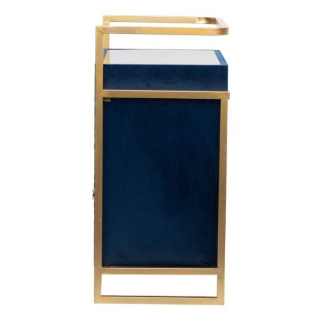 mesita velvet-cristal azul-dorado 60x35x75 cm