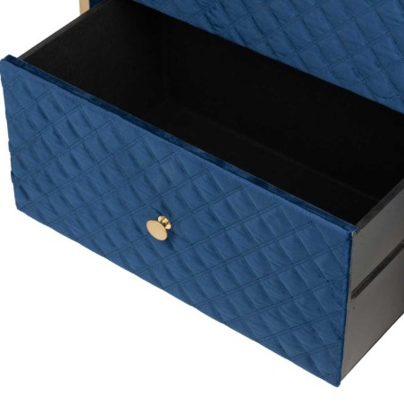 mesita velvet-cristal azul-dorado 60x35x75 cm