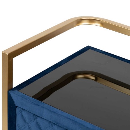 mesita velvet-cristal azul-dorado 60x35x75 cm
