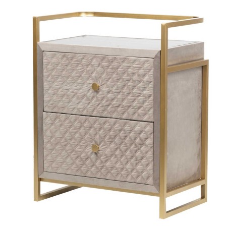 mesita velvet-cristal topo-dorado 60x35x75 cm