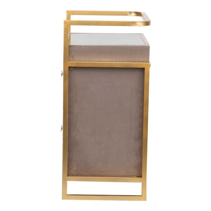 mesita velvet-cristal topo-dorado 60x35x75 cm
