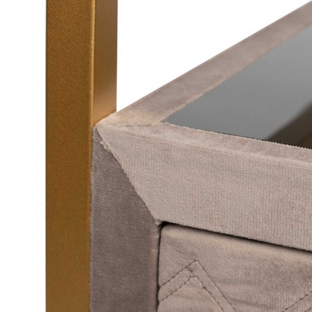 mesita velvet-cristal topo-dorado 60x35x75 cm