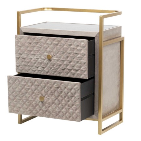 mesita velvet-cristal topo-dorado 60x35x75 cm