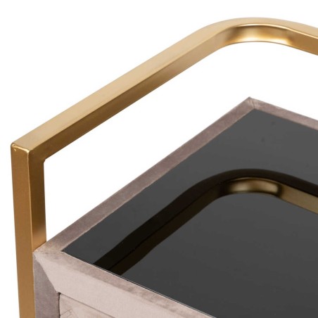 mesita velvet-cristal topo-dorado 60x35x75 cm