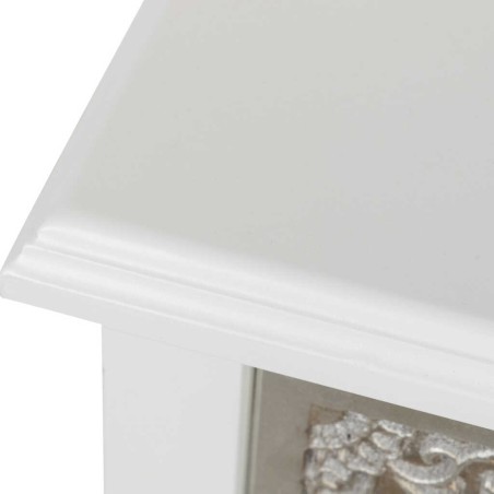 consola madera tallada blanco-plata 90x30x80 cm