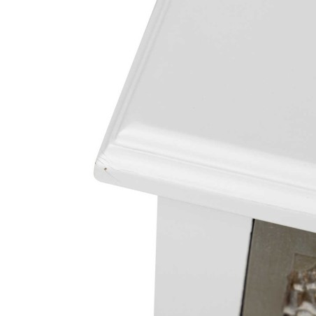 comoda madera tallada blanca-plata 100x40x80 cm