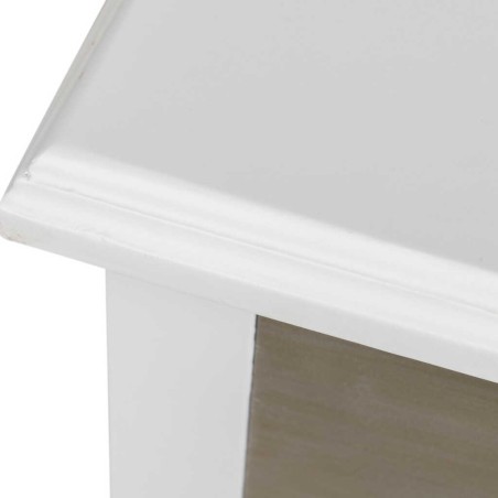 mesita madera tallada blanco-plata 45x40x60 cm