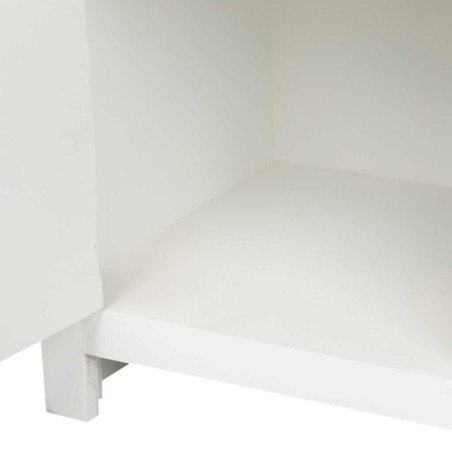 mesita madera tallada blanco-plata 45x40x60 cm