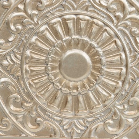 mesita madera tallada blanco-plata 45x40x60 cm