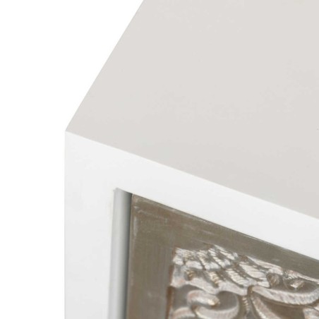 sinfonier madera tallada blanco-plata 50x30x75 cm