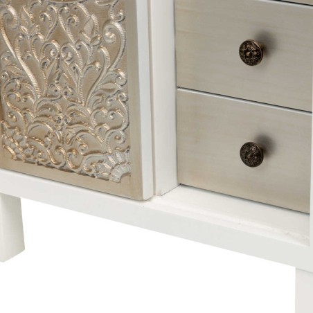 sinfonier madera tallada blanco-plata 50x30x75 cm