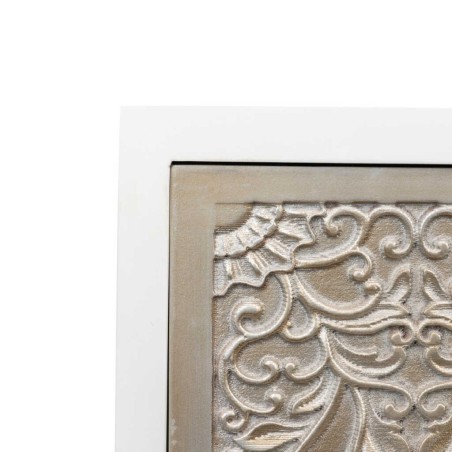 sinfonier madera tallada blanco-plata 50x30x75 cm