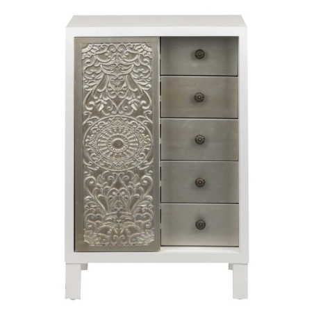 sinfonier madera tallada blanco-plata 50x30x75 cm