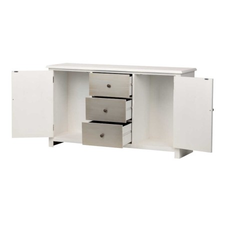 aparador madera tallada blanco-plata 140x40x80 cm