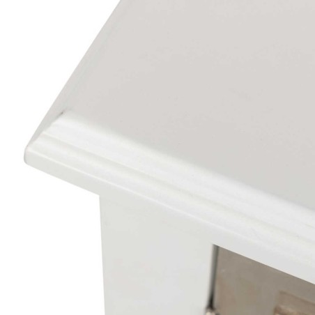 aparador madera tallada blanco-plata 140x40x80 cm