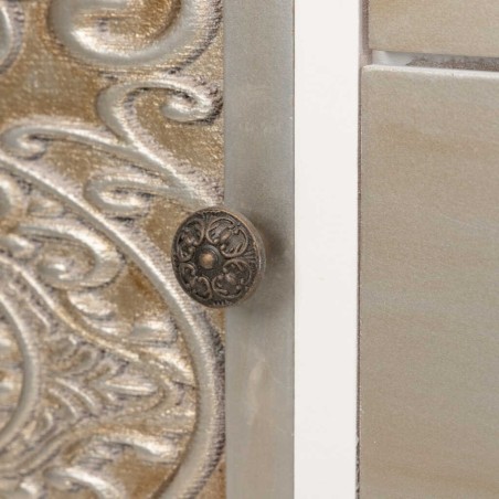 aparador madera tallada blanco-plata 140x40x80 cm