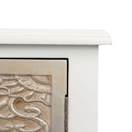 aparador madera tallada blanco-plata 140x40x80 cm