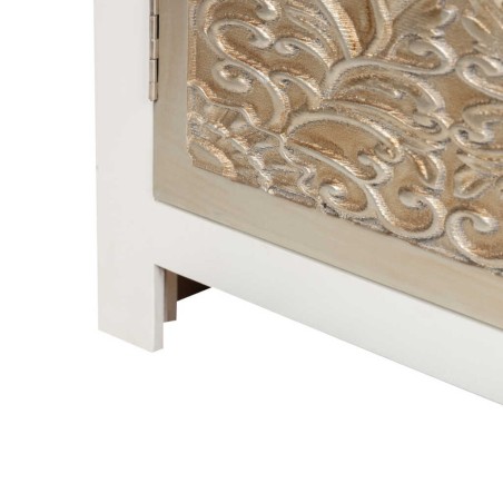 aparador madera tallada blanco-plata 140x40x80 cm