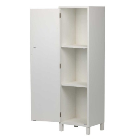 aparador alto madera blanco-plata 45x40x160 cm