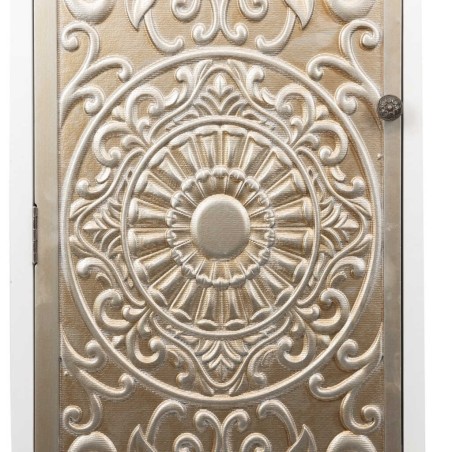 aparador alto madera blanco-plata 45x40x160 cm