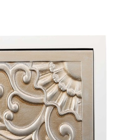 aparador alto madera blanco-plata 45x40x160 cm