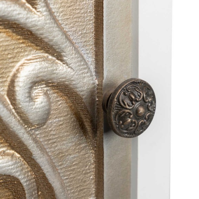 aparador alto madera blanco-plata 45x40x160 cm