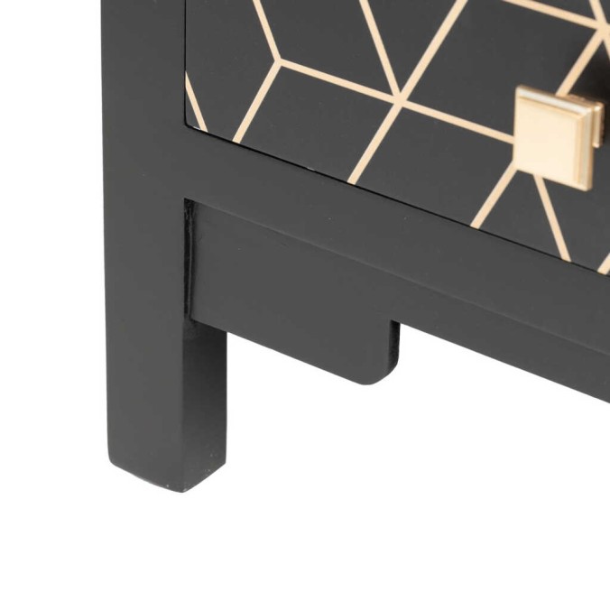 mesita madera negro-dorado 48x30x64 cm