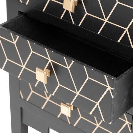 mesita madera negro-dorado 48x30x64 cm