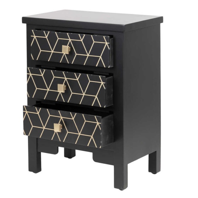 mesita madera negro-dorado 48x30x64 cm