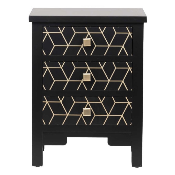 mesita madera negro-dorado 48x30x64 cm