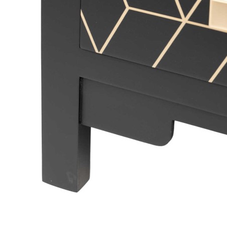 comoda madera negra-dorada 78x30x78 cm
