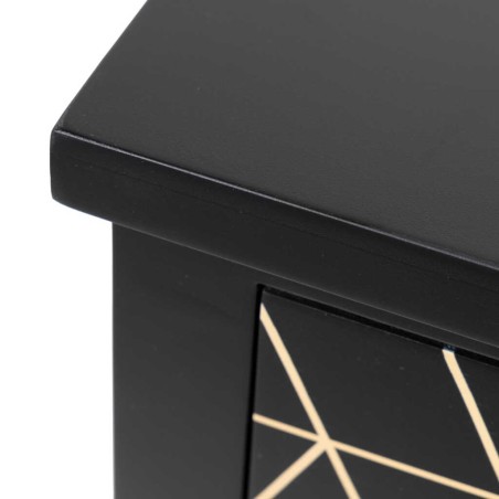 comoda madera negra-dorada 78x30x78 cm