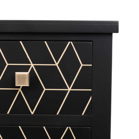 comoda madera negra-dorada 78x30x78 cm