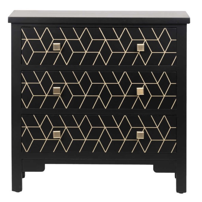 comoda madera negra-dorada 78x30x78 cm comoda madera negra-dorada 78x30x78 cm