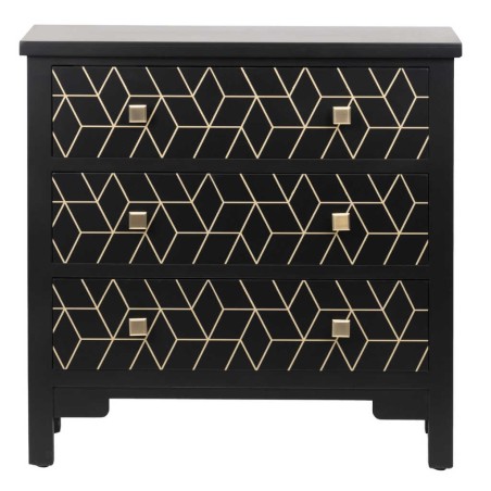 comoda madera negra-dorada 78x30x78 cm