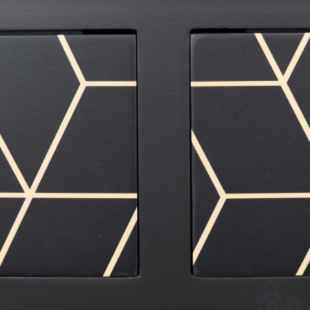 consola madera negro-dorado 78x30x78 cm