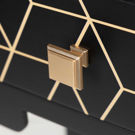 consola madera negro-dorado 78x30x78 cm