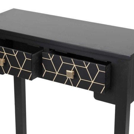 consola madera negro-dorado 78x30x78 cm