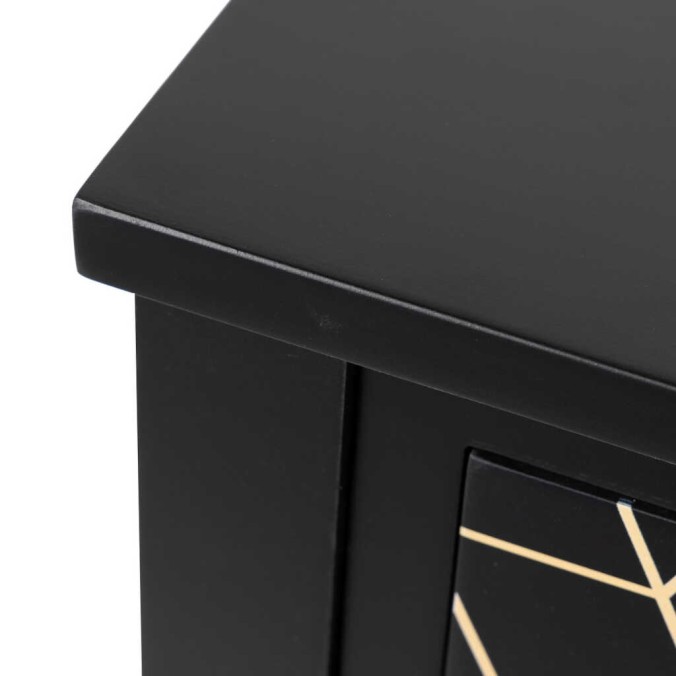 consola madera negro-dorado 78x30x78 cm