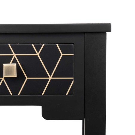 consola madera negro-dorado 78x30x78 cm