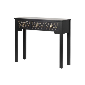 consola madera negro-dorado 95x30x78 cm