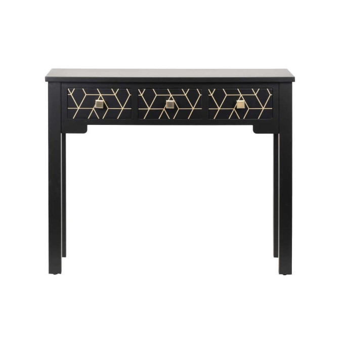 consola madera negro-dorado 95x30x78 cm consola madera negro-dorado 95x30x78 cm