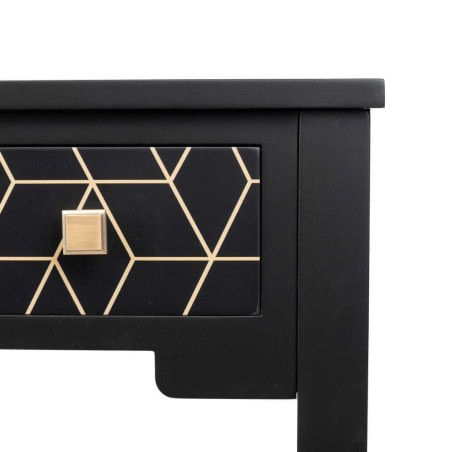 consola madera negro-dorado 95x30x78 cm