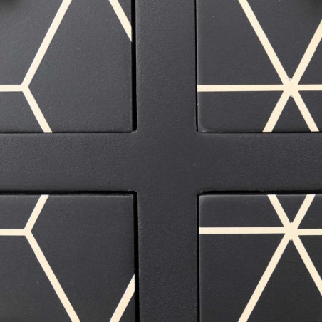 cabinet madera negro-dorado 60x30x100 cm